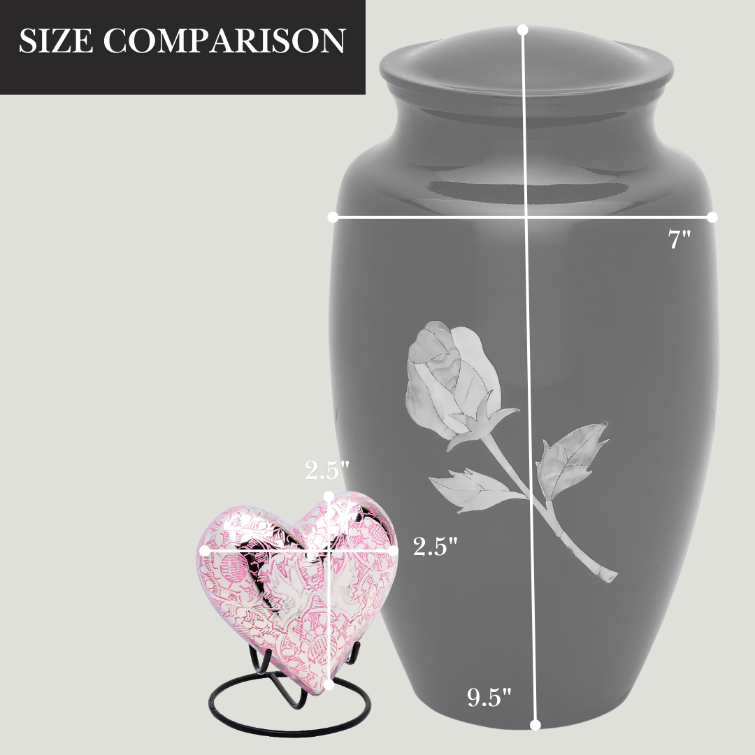 Pink Loving Doves Keepsake Heart