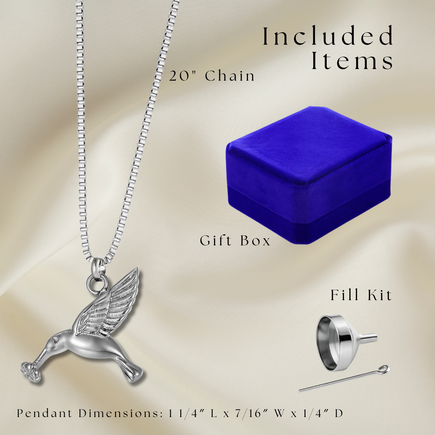 Hummingbird Pendant - Cremation Necklace