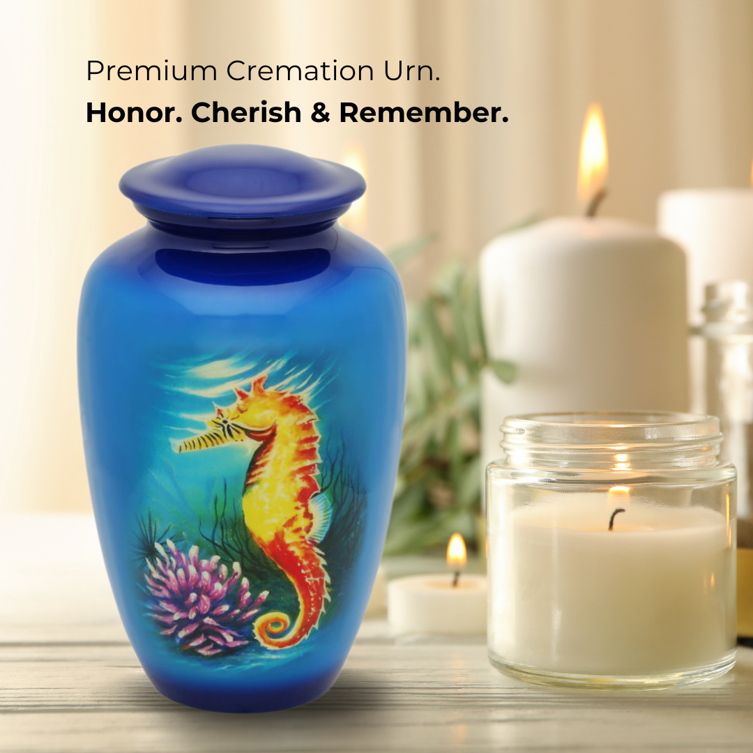 Sea Horse Adult Urn