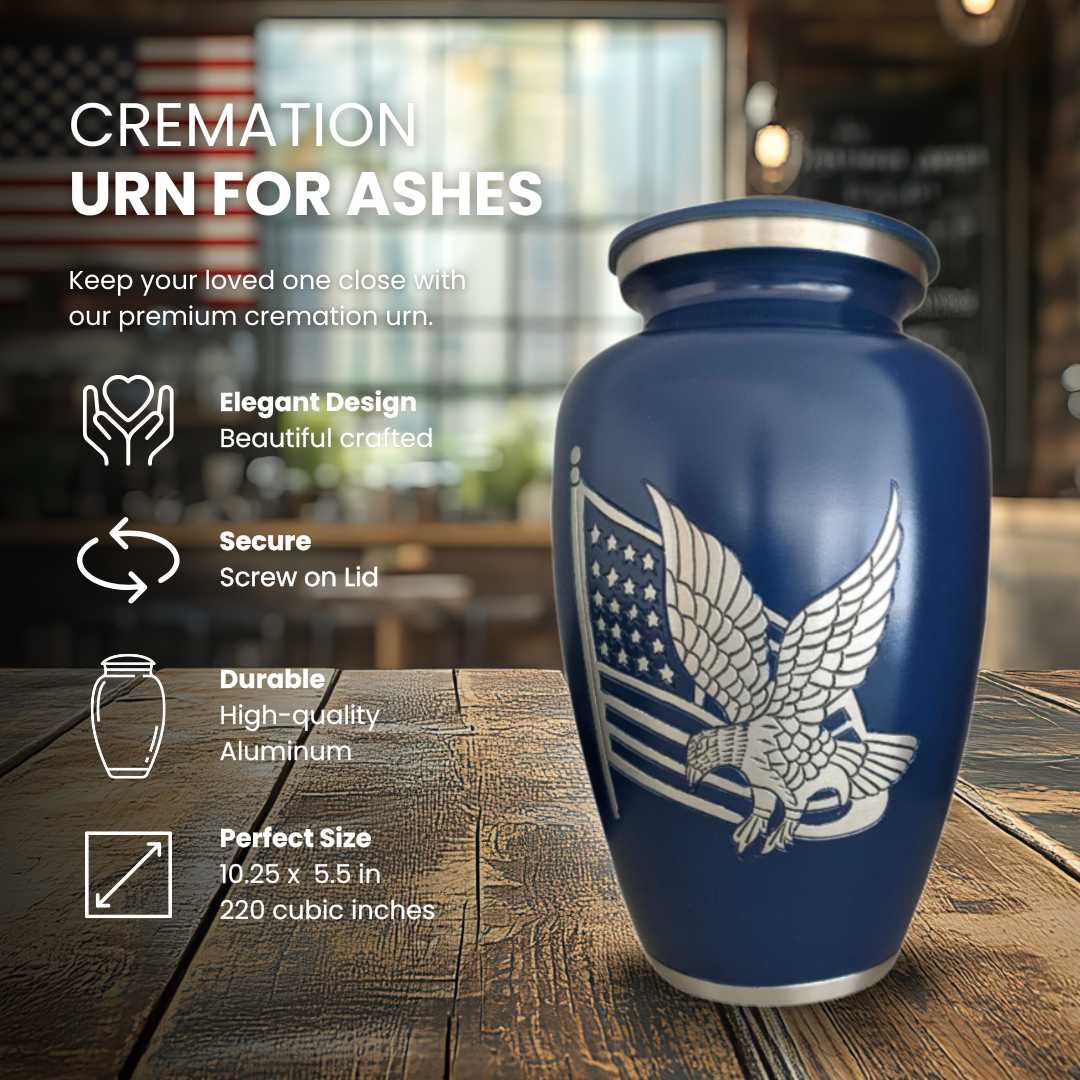 Blue American Pride Adult Urn