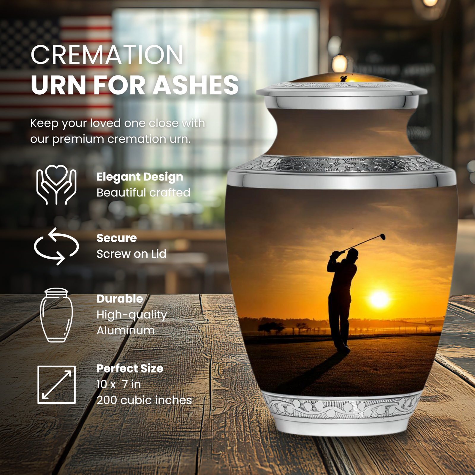 Golfer - Adult Cremation Urn