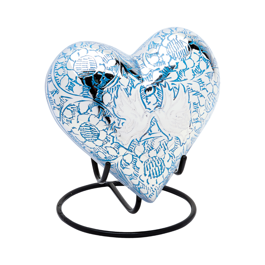 Blue Loving Doves Keepsake Heart
