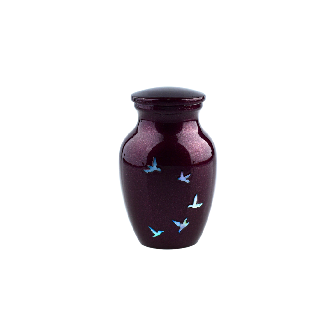 Burgundy Cycle of Life Keepsake Mini Urn