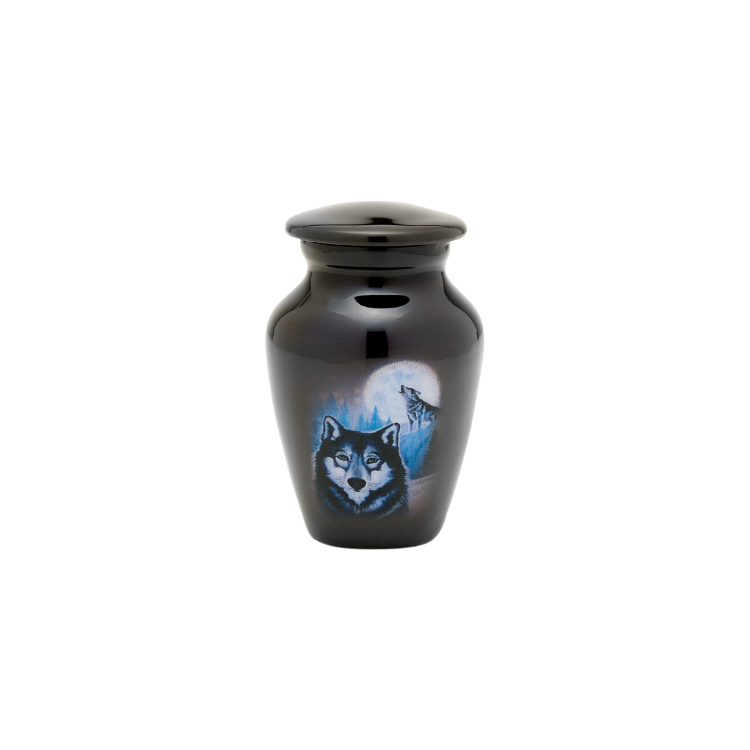 Full Moon Wolf Token Urn