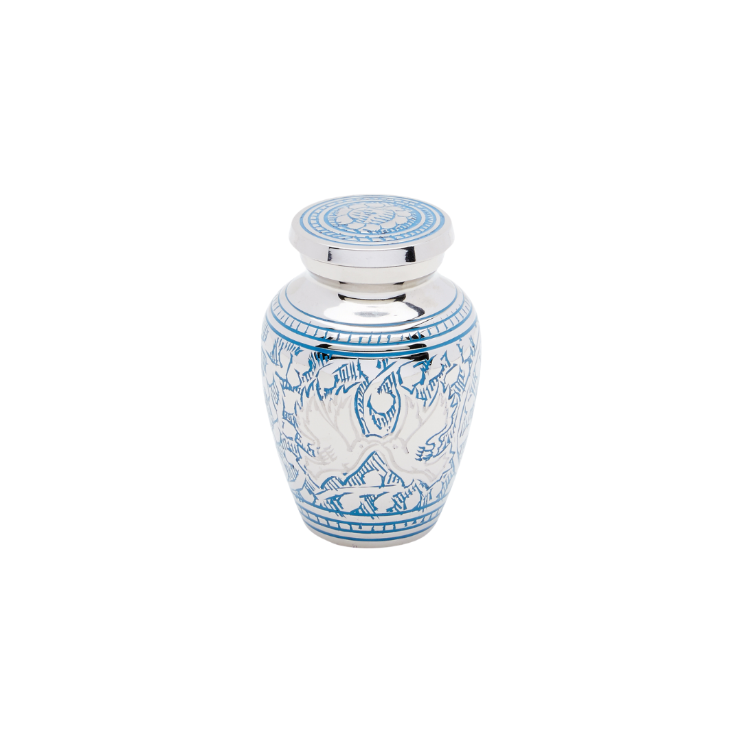 Blue Loving Doves Token Urn