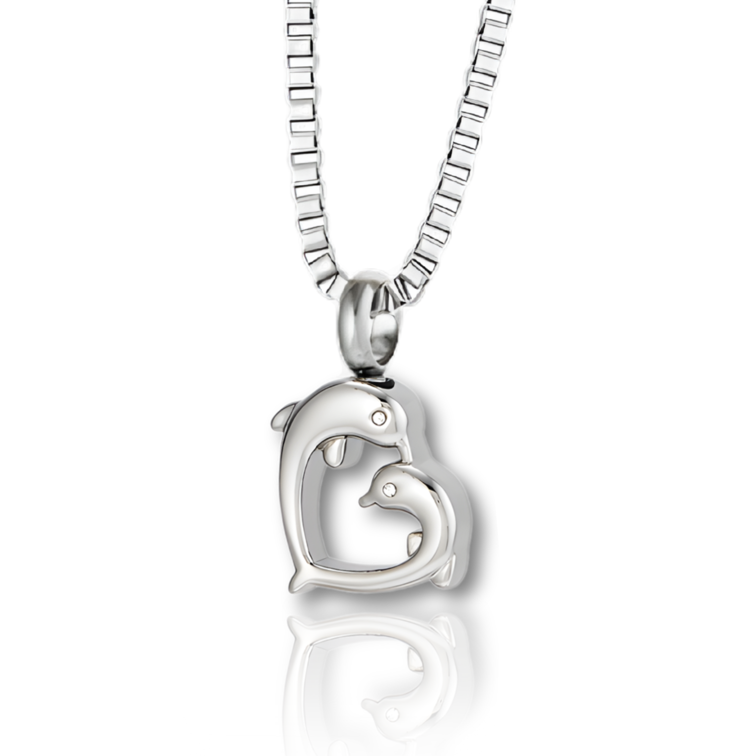 Dolphin Heart Pendant - Cremation Necklace