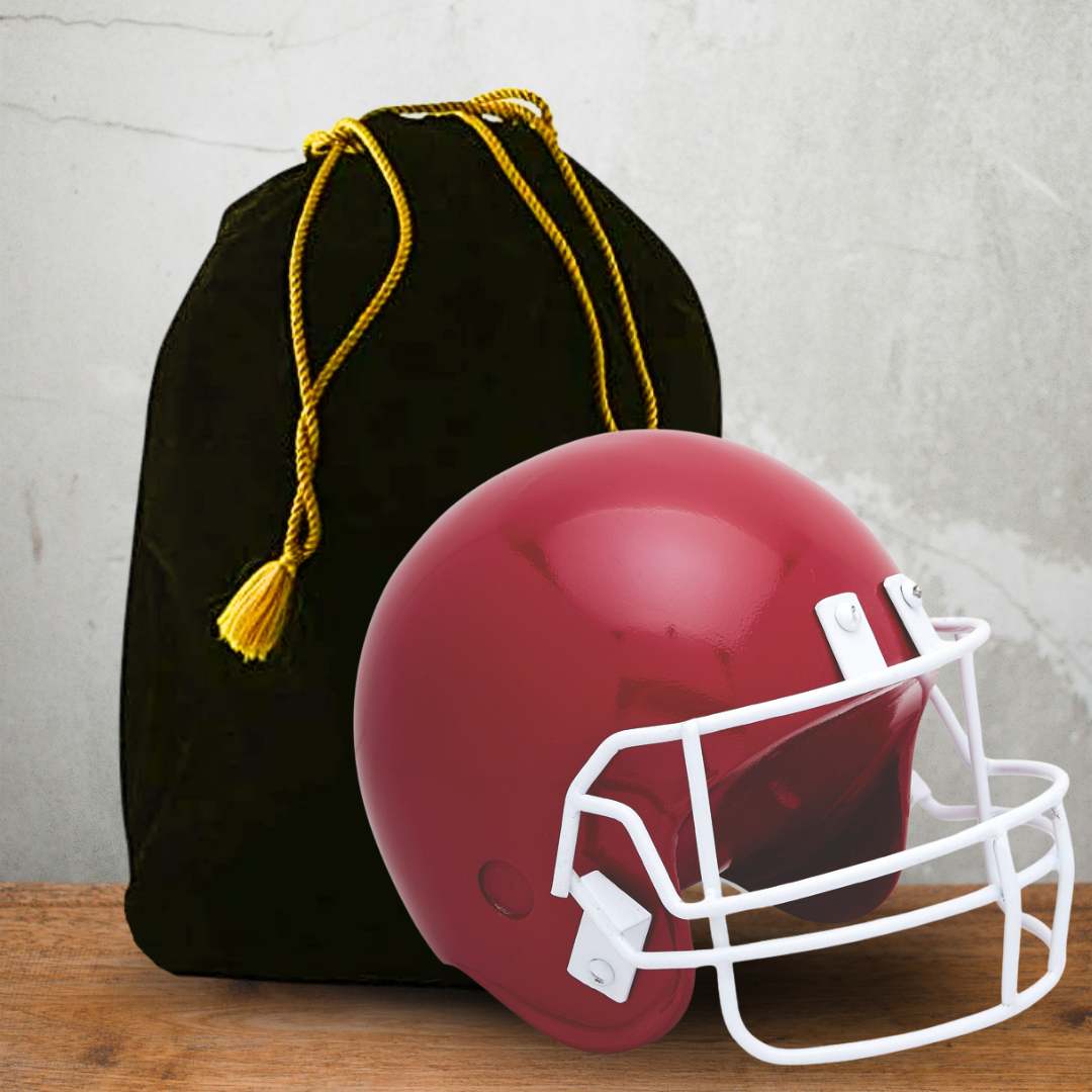Crimson N White Football Helmet Urn