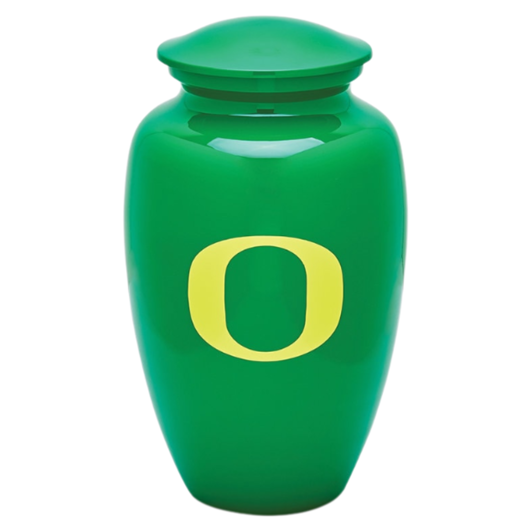 University Of Oregon Green Adult Urn with Yellow O