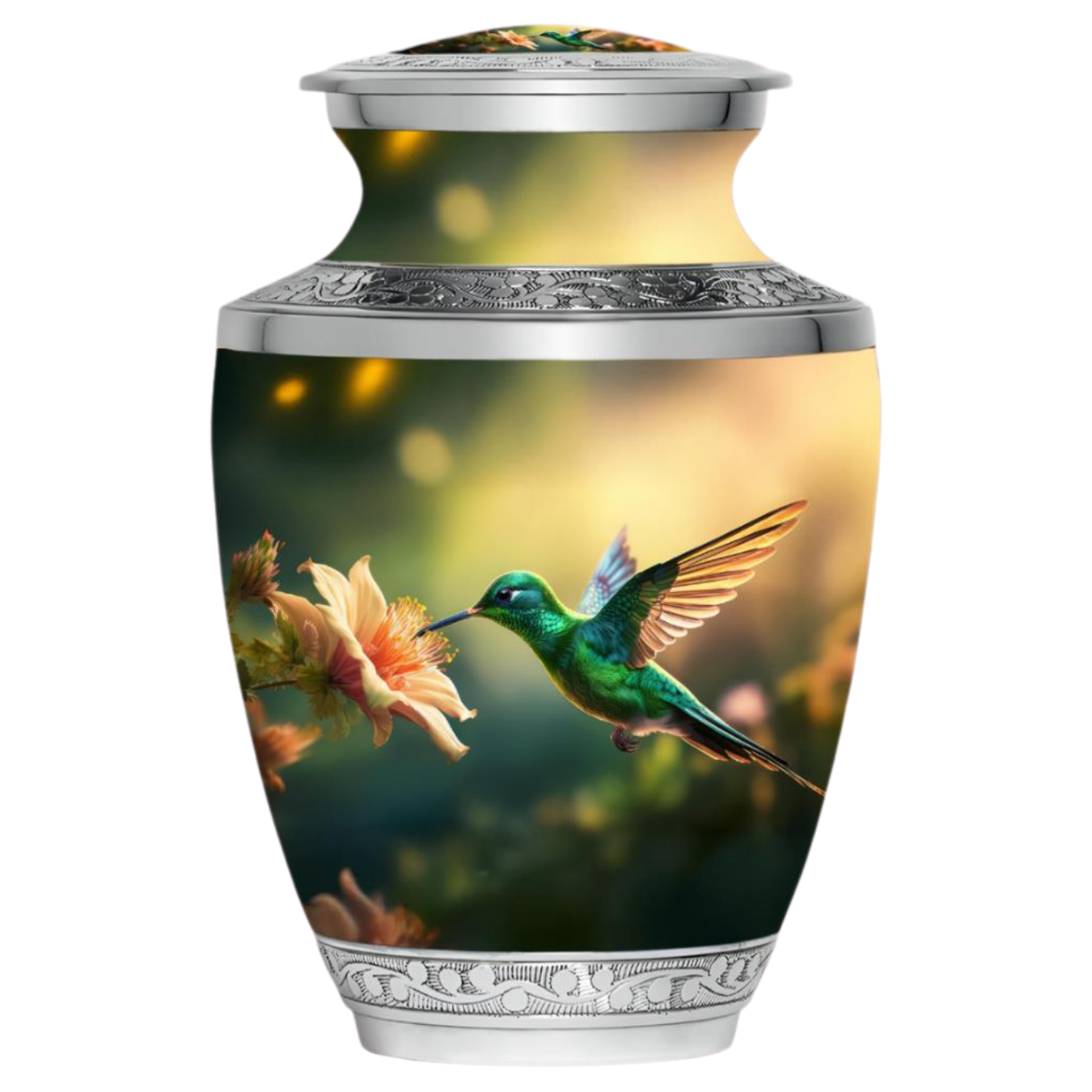 Hummingbird - Green - Adult Cremation Urn