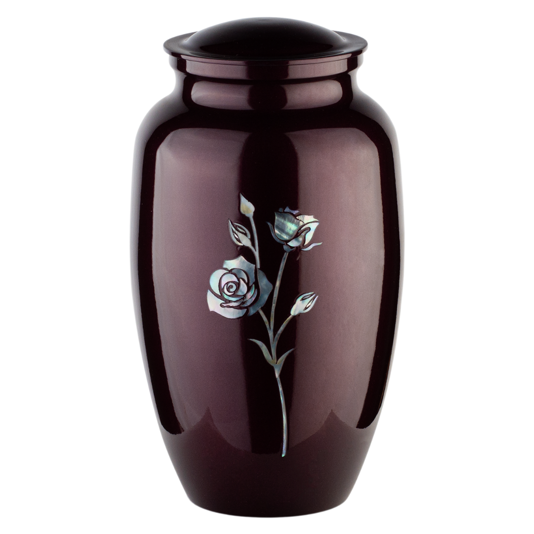 Burgundy Long Stem Rose - Adult Cremation Urn