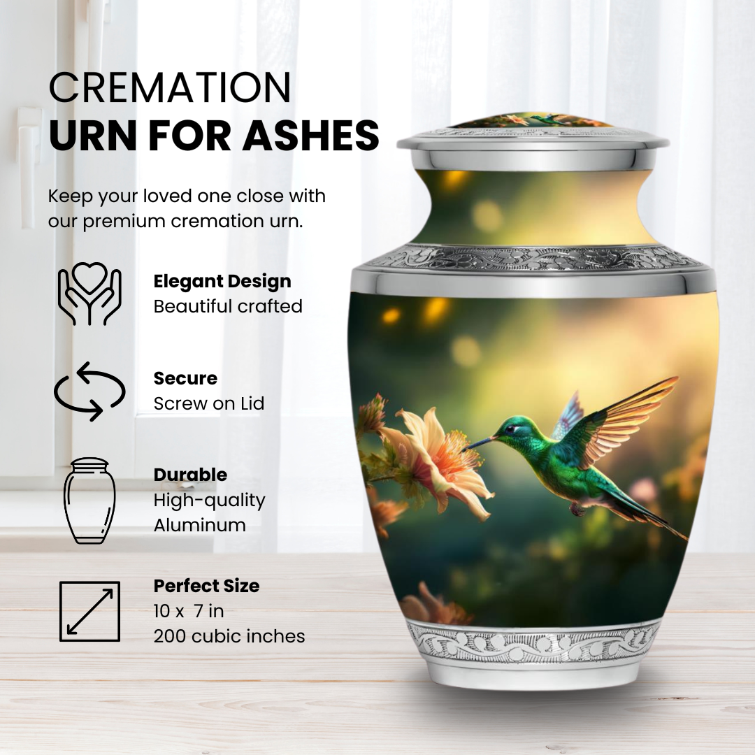 Hummingbird - Green - Adult Cremation Urn