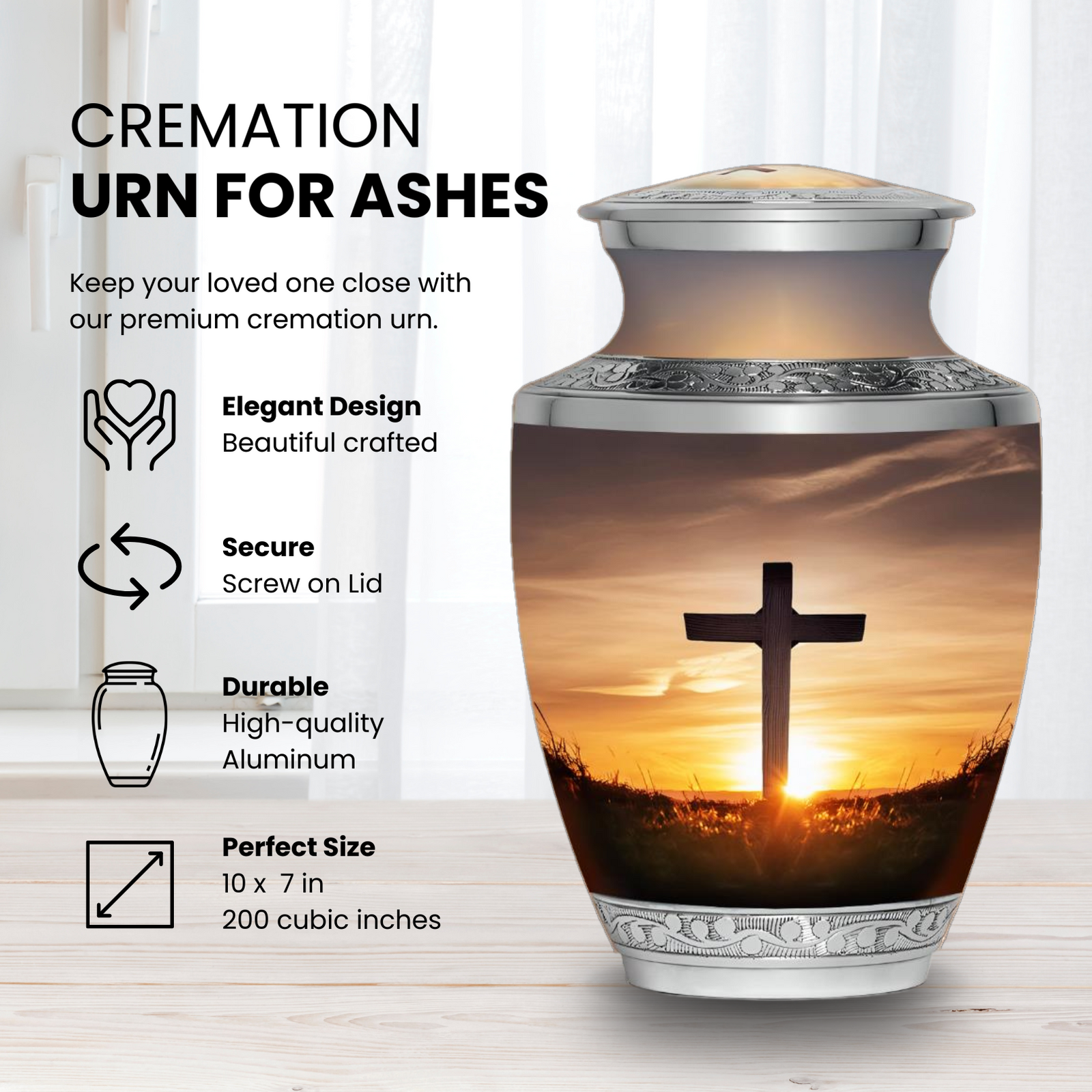 Transcendent Cross - Adult Cremation Urn