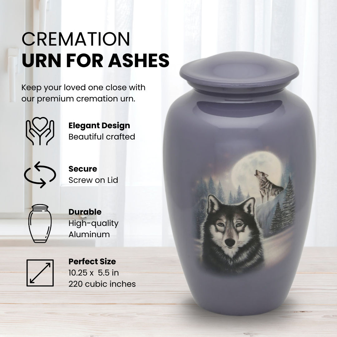 Moonlit Wolf Adult Urn