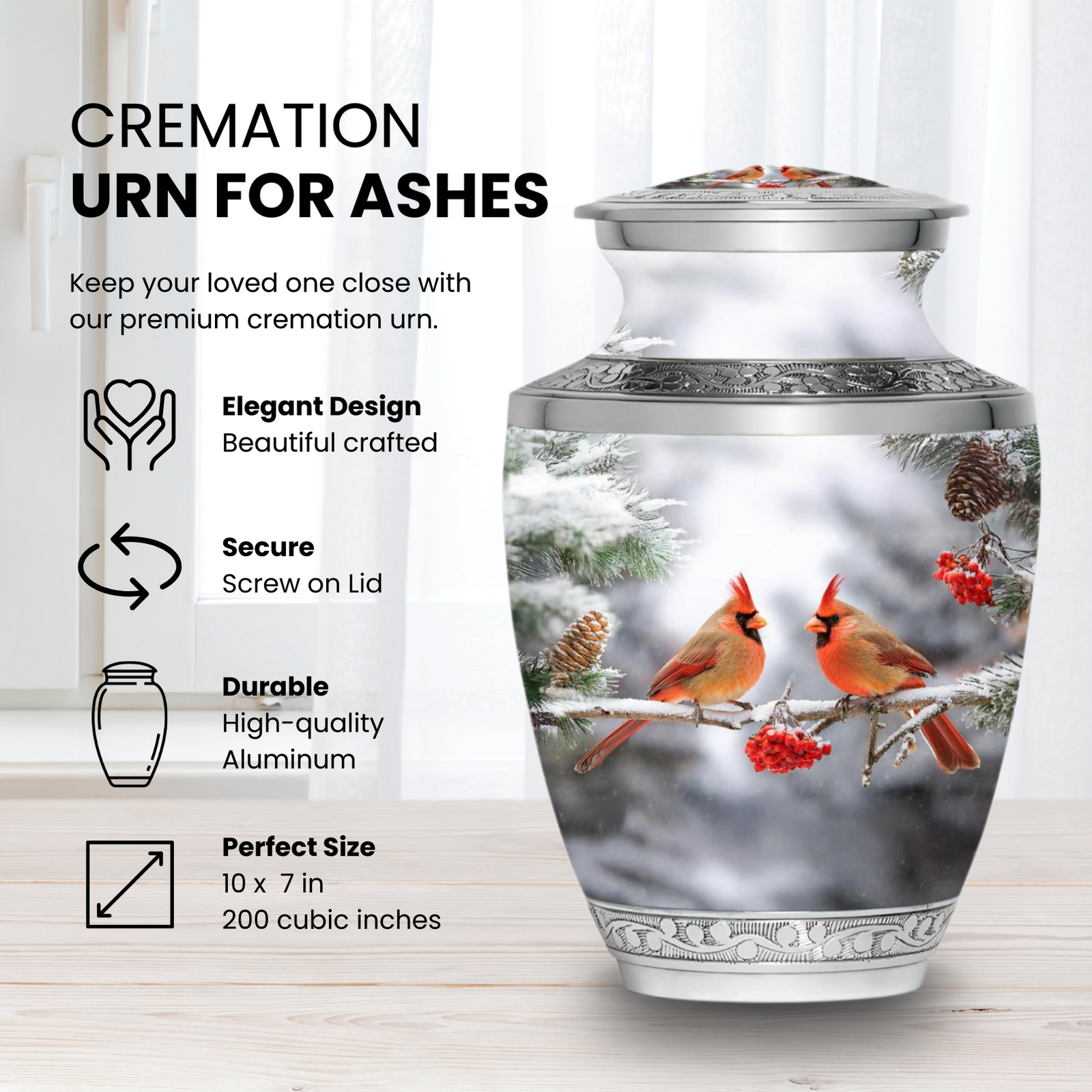 Cardinal - Adult Cremation Urn