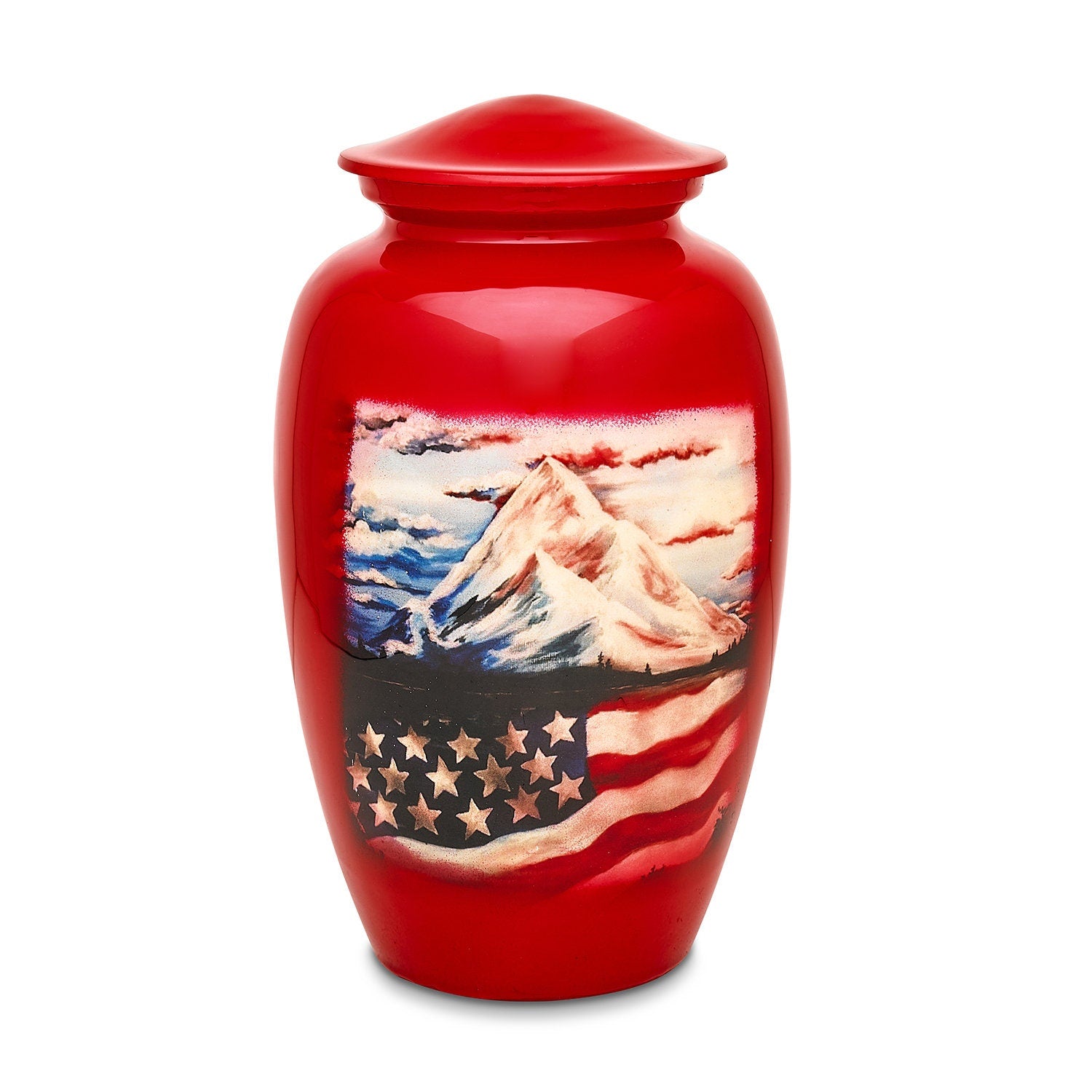 Red Patriotic Peak Adult Urn