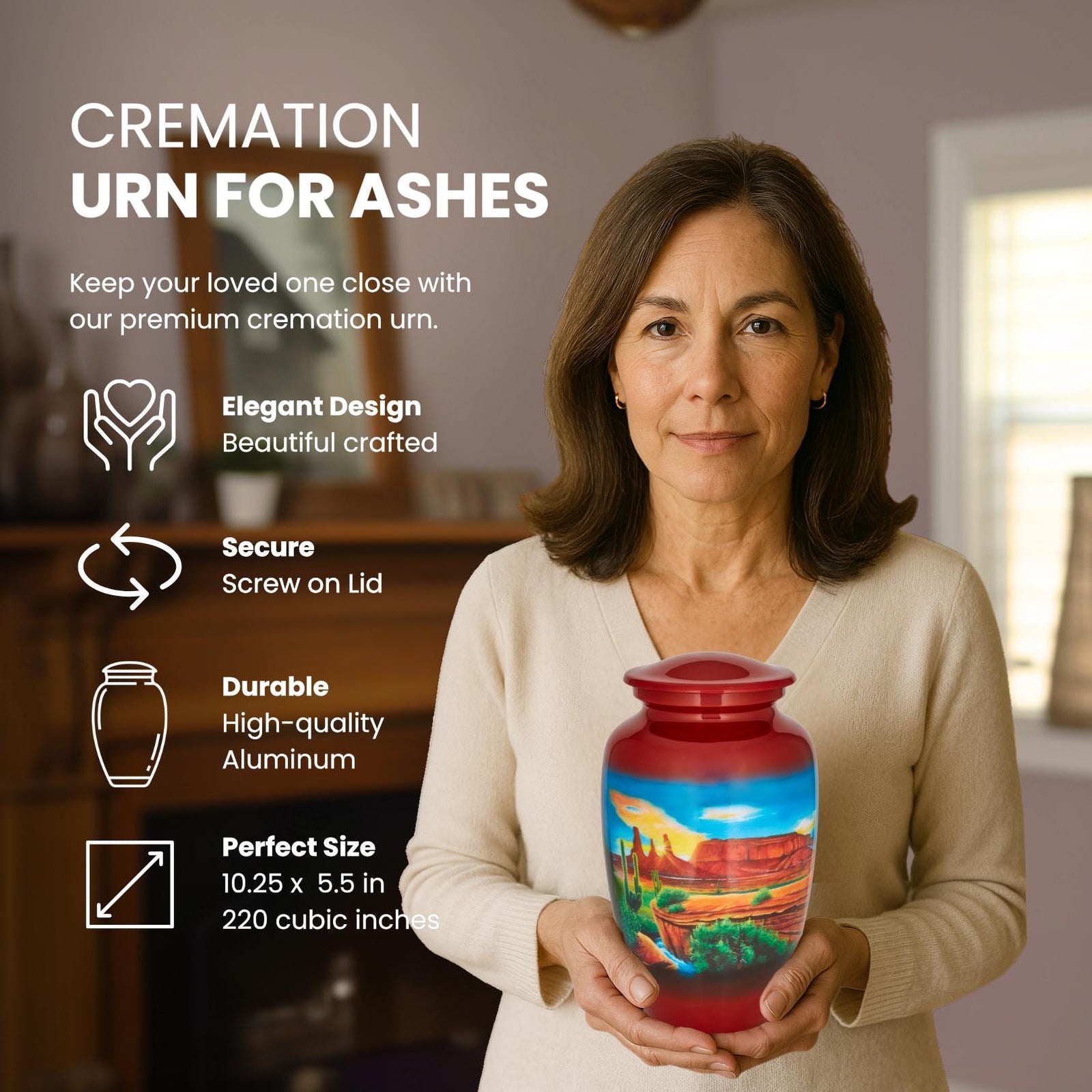 Sonoran Desert Adult Urn - Urn for Ashes - Cremation Urns for human ashes female