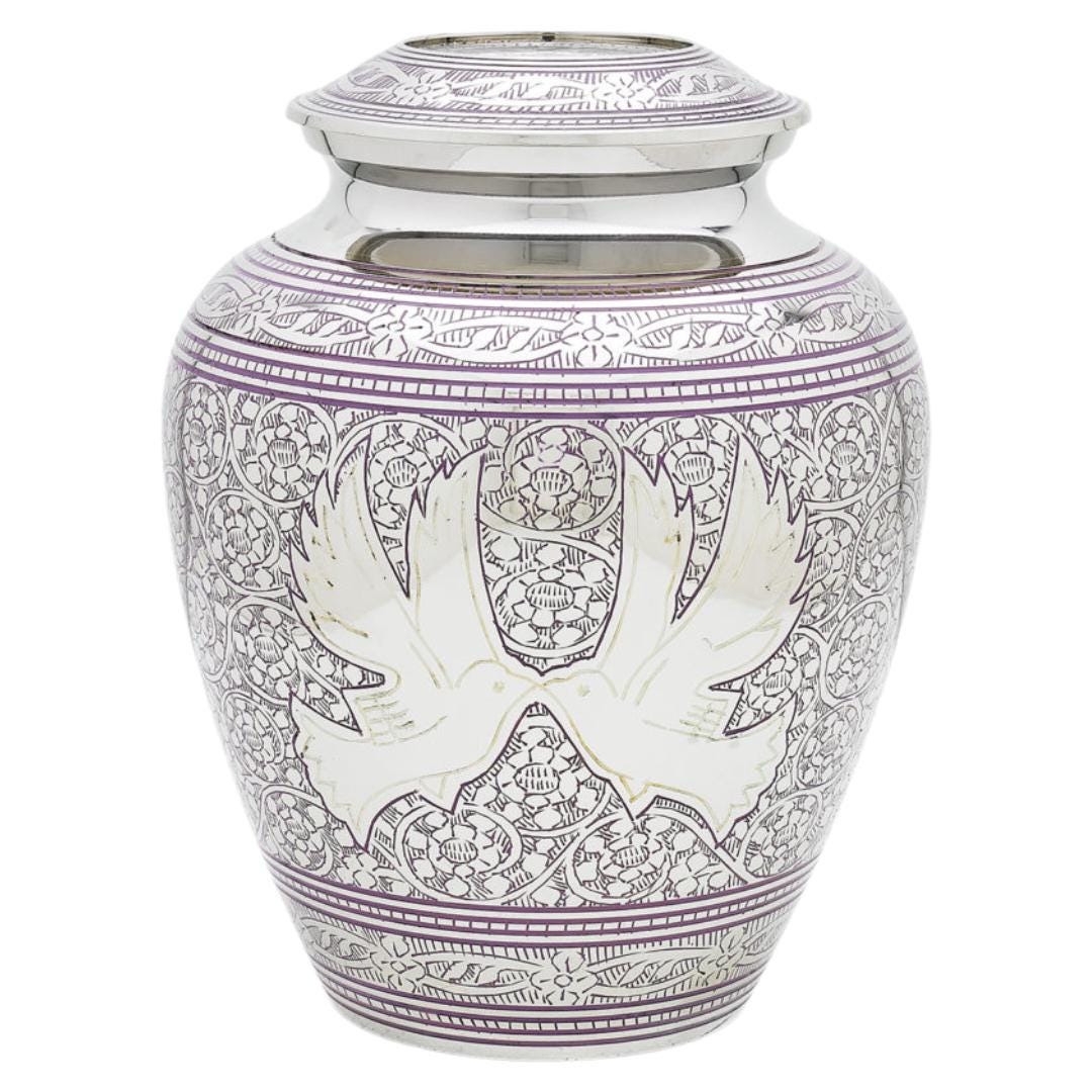 Purple Loving Doves Adult Urn