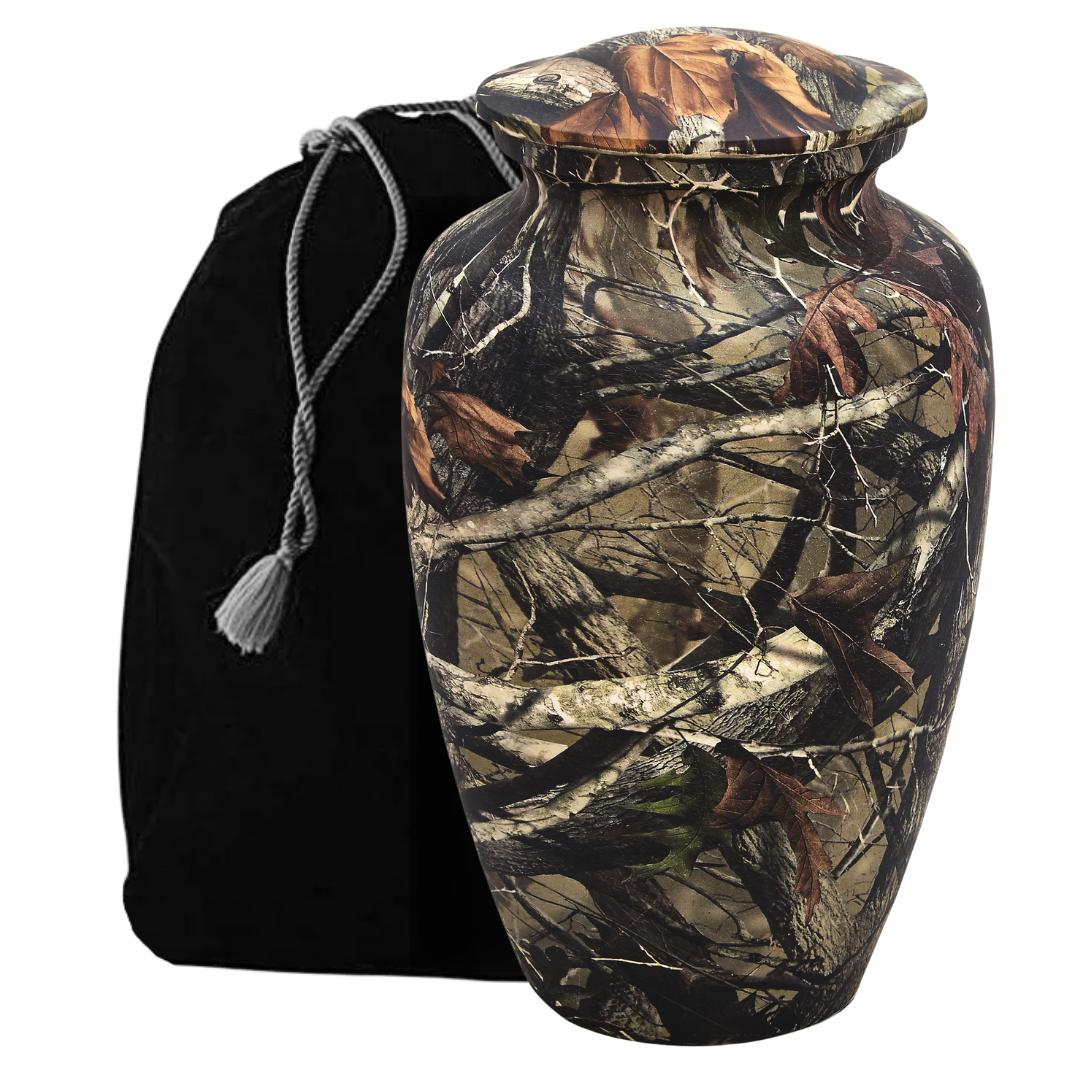 Woodland Camo Adult Urn - Cremation Urn for Ashes