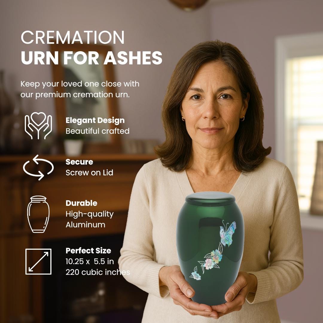 Green Butterfly Adult Urn