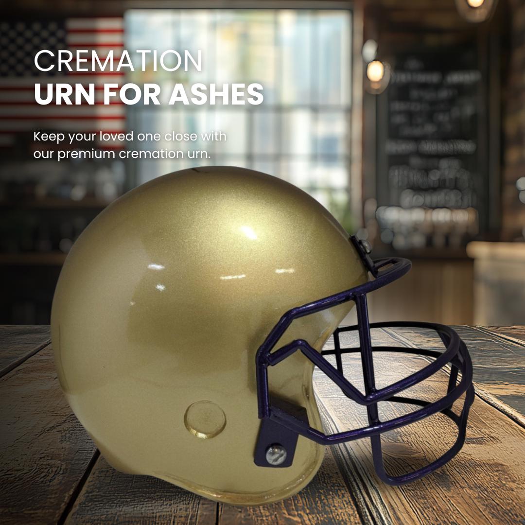 Gold N Purple Football Helmet Urn