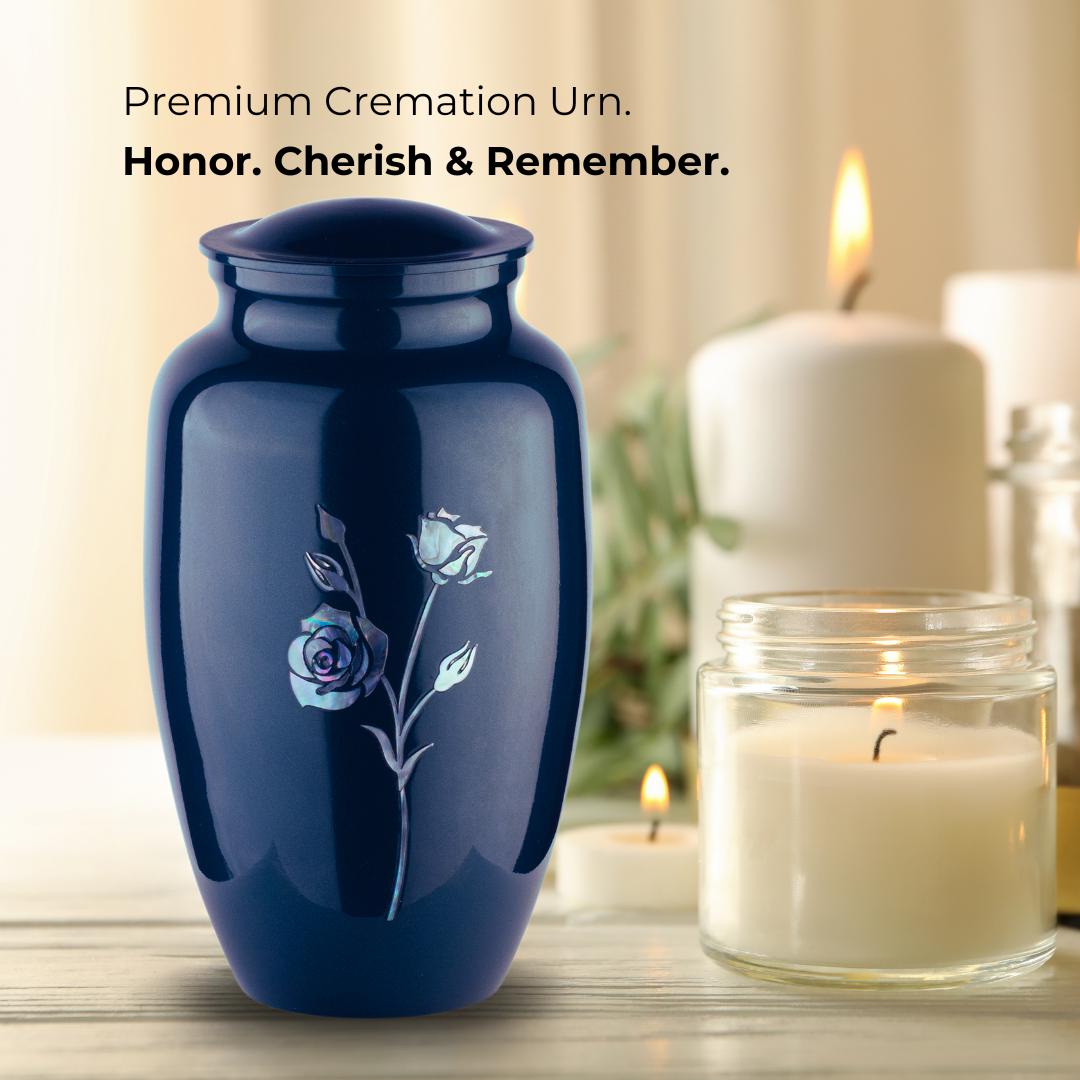 Blue Long Stem Rose Adult Urn