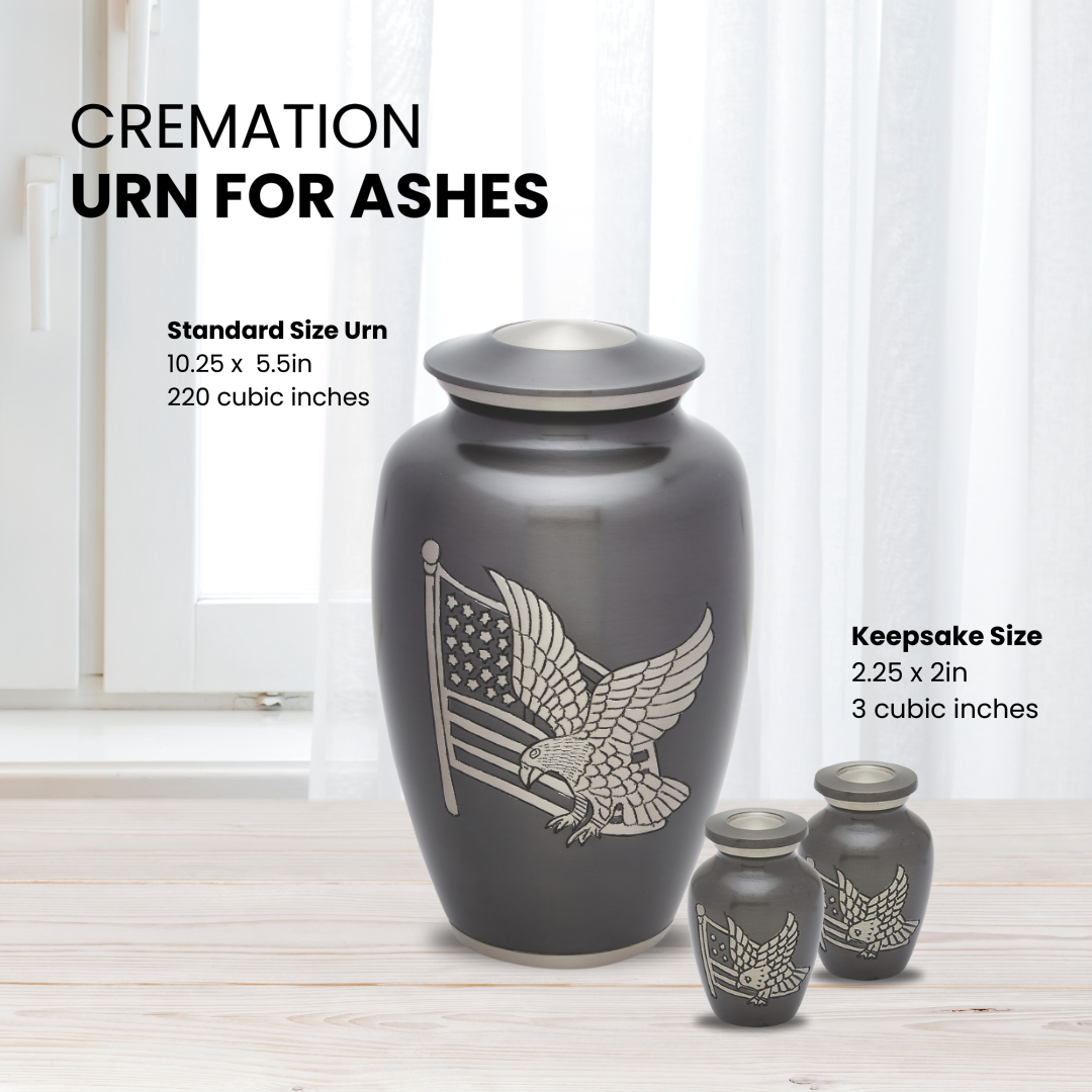 American Pride Eagle - Gray - Adult Cremation Urn (brass)