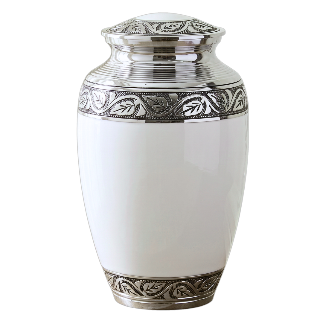 Grecian White - Brass Cremation Urn
