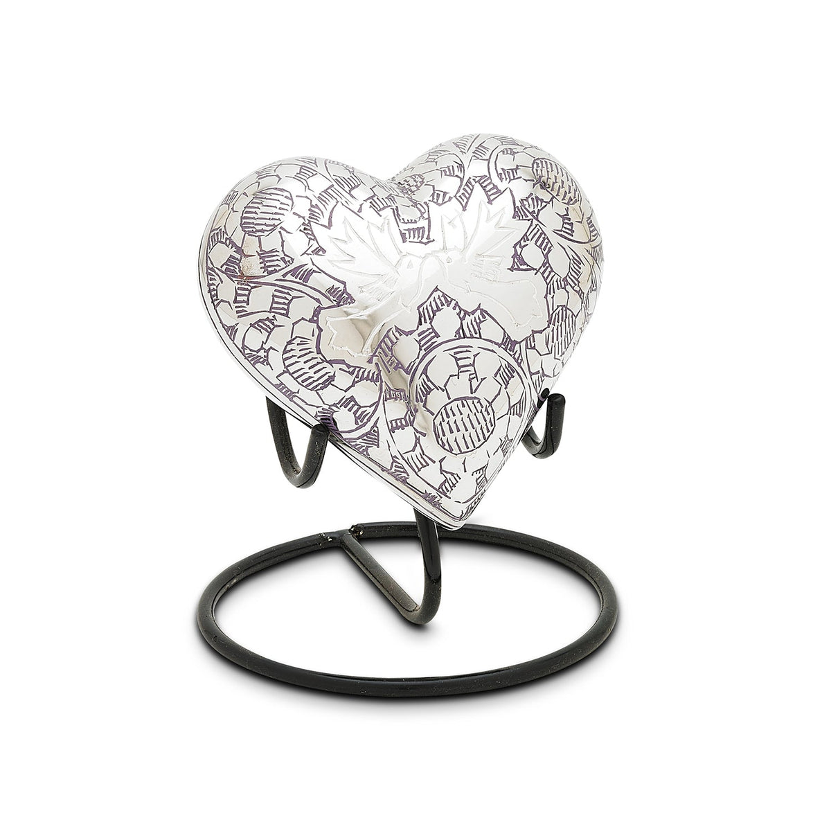 Purple Loving Doves Keepsake Heart image 0