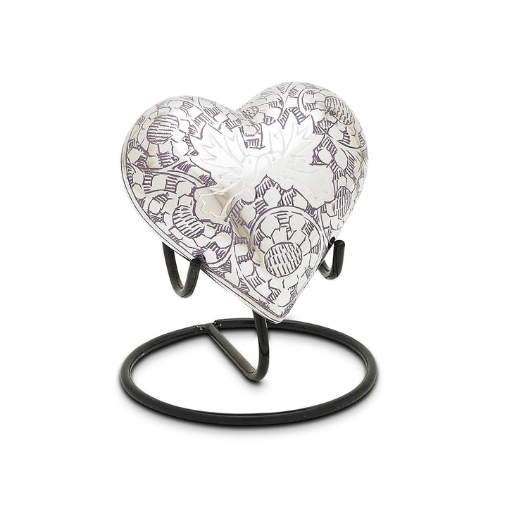 Purple Loving Doves Keepsake Heart image 0