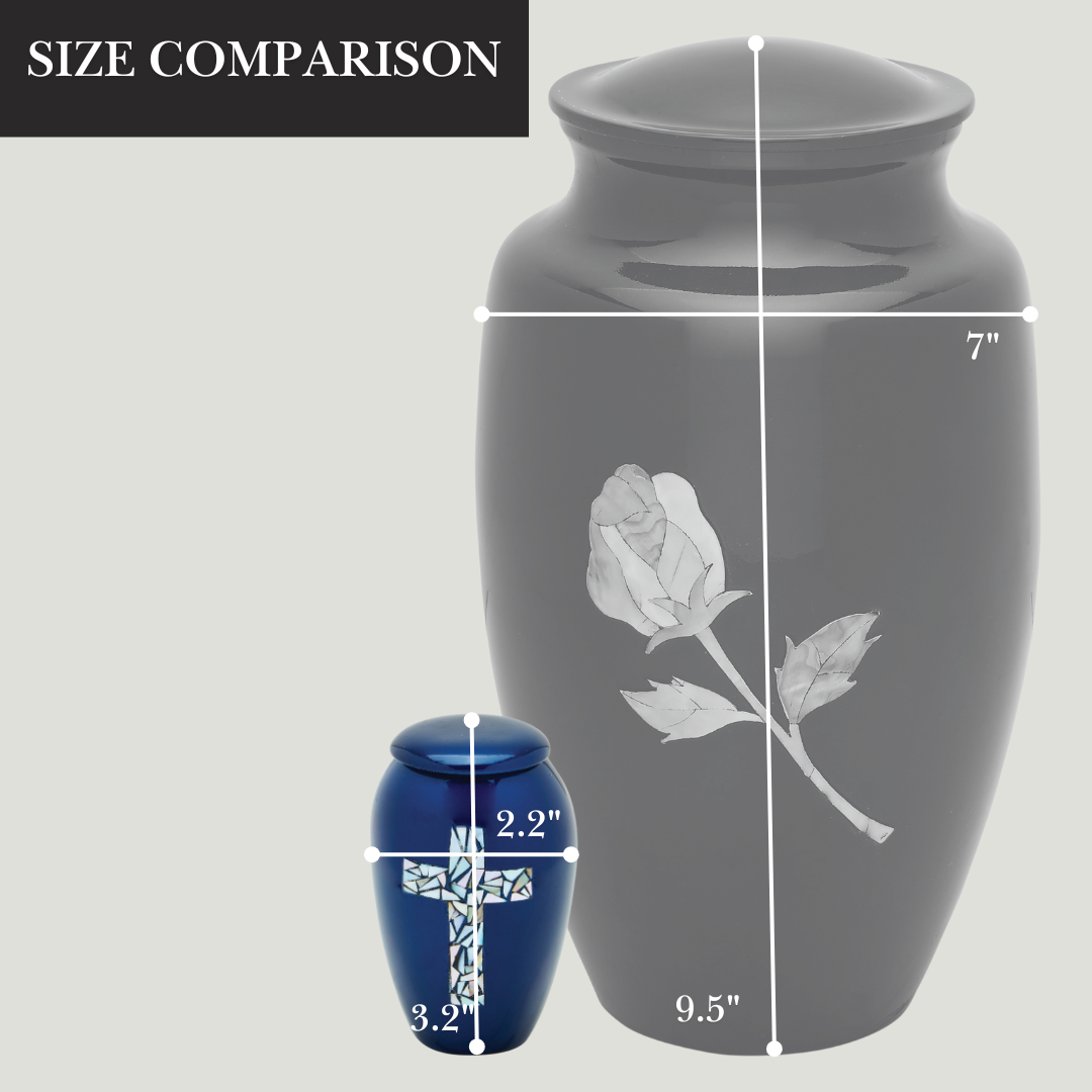 Blue Cross - Cremation Keepsake - Mother of Pearl