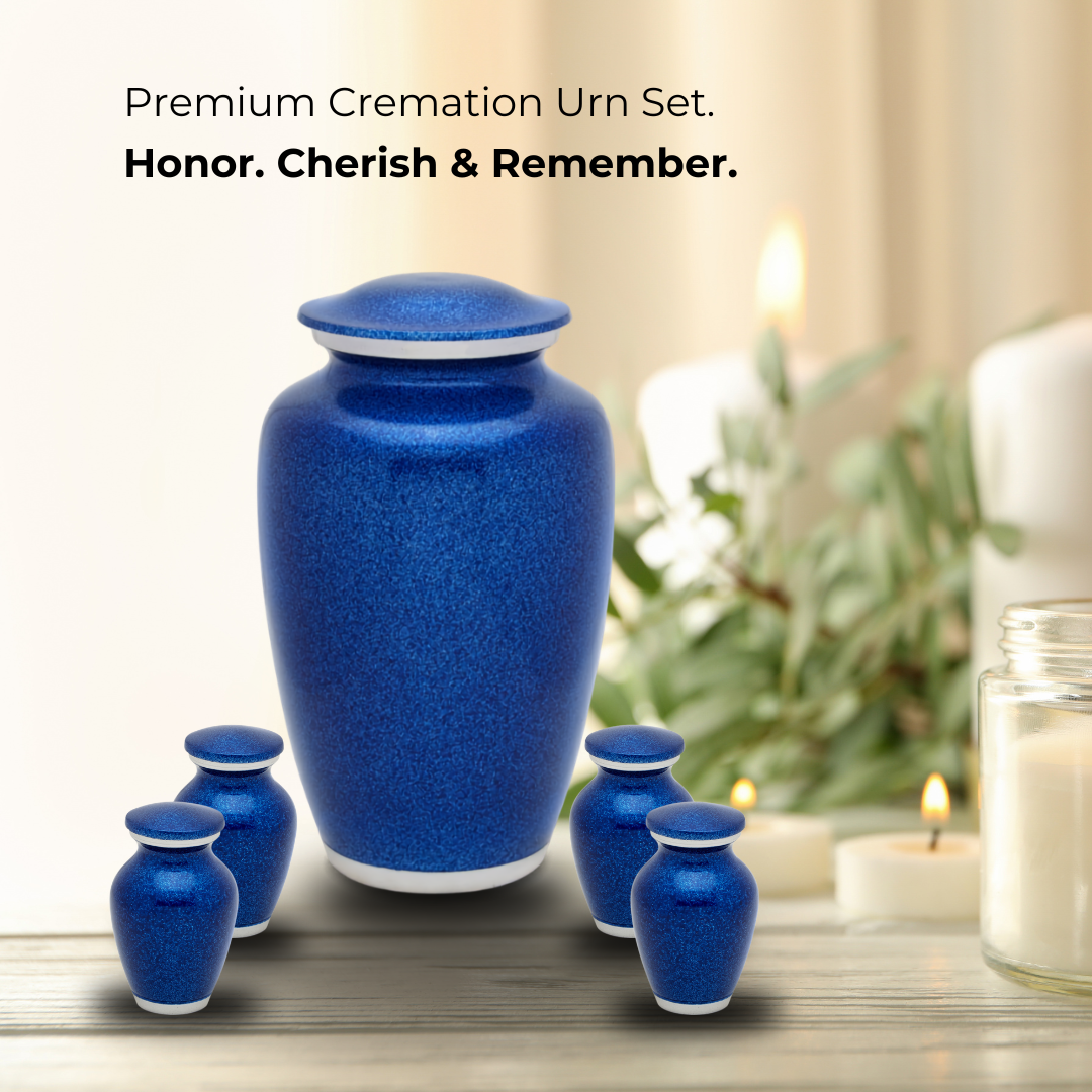 Blue Pearl Adult with 4 token urns