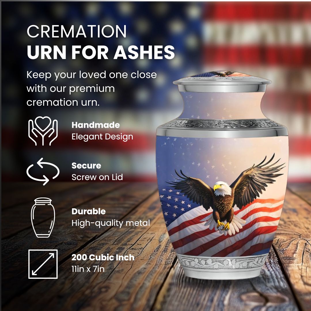 American Flag & Eagle - Adult Cremation Urn