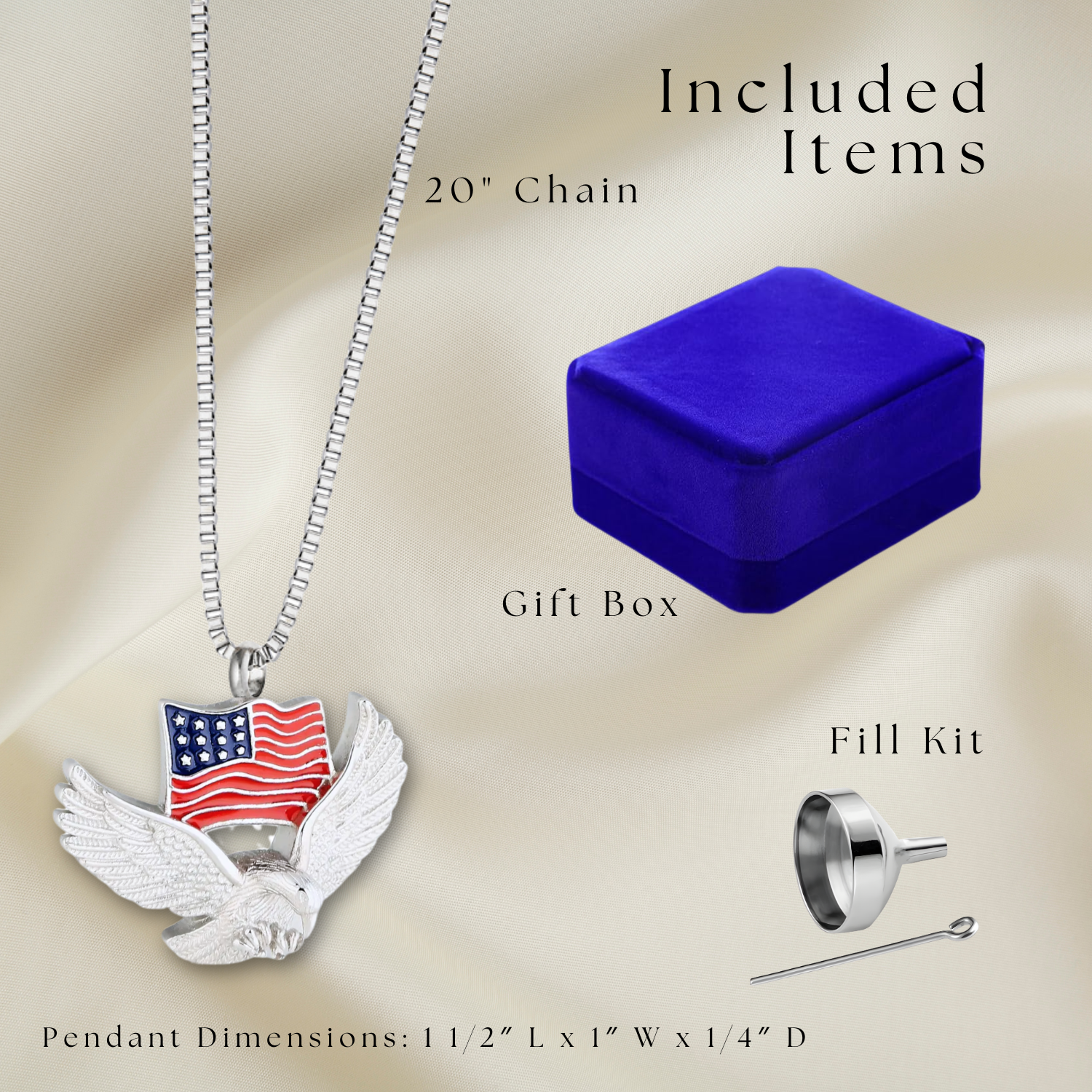 American Pride Pendant - Cremation Necklace