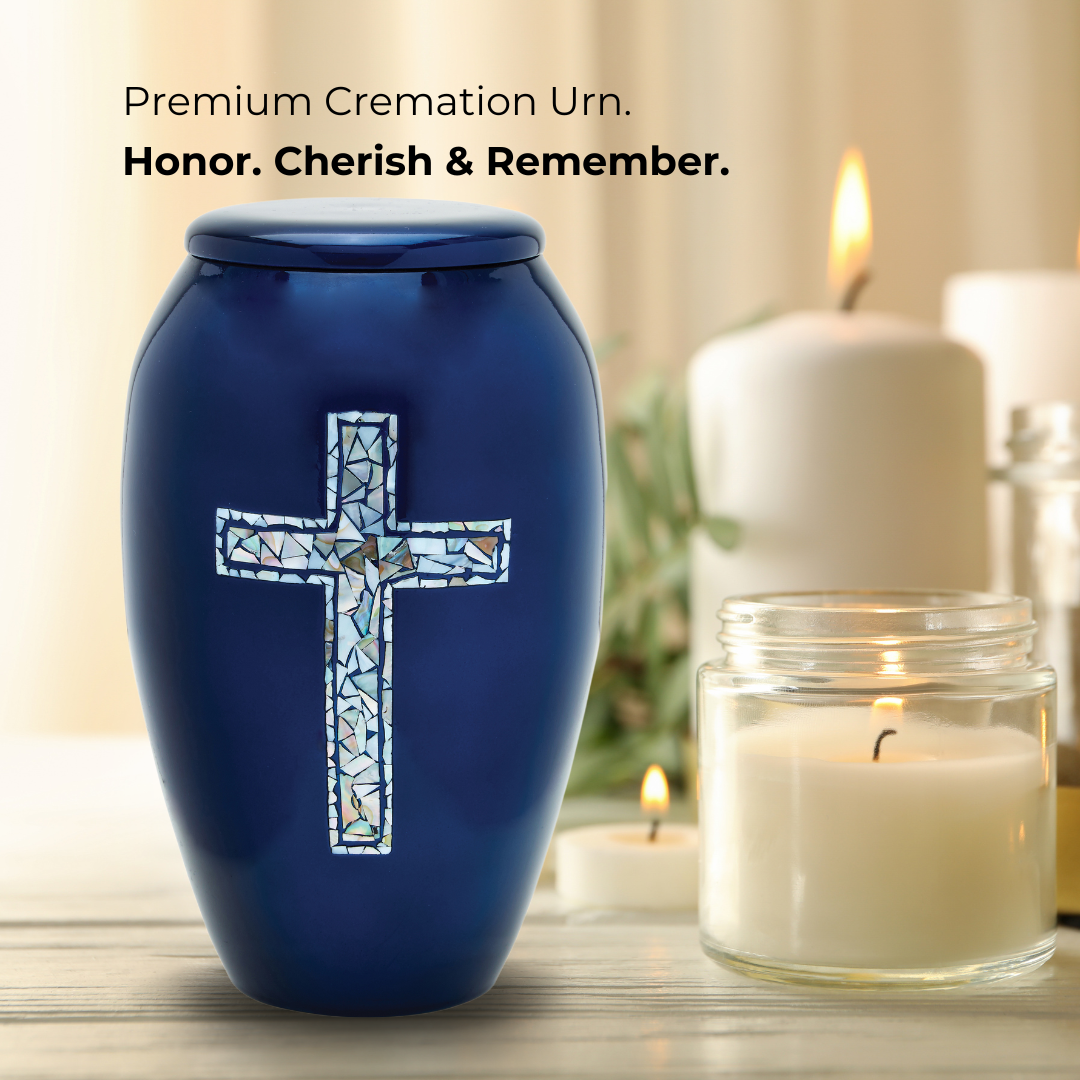 Blue Cross Adult Urn