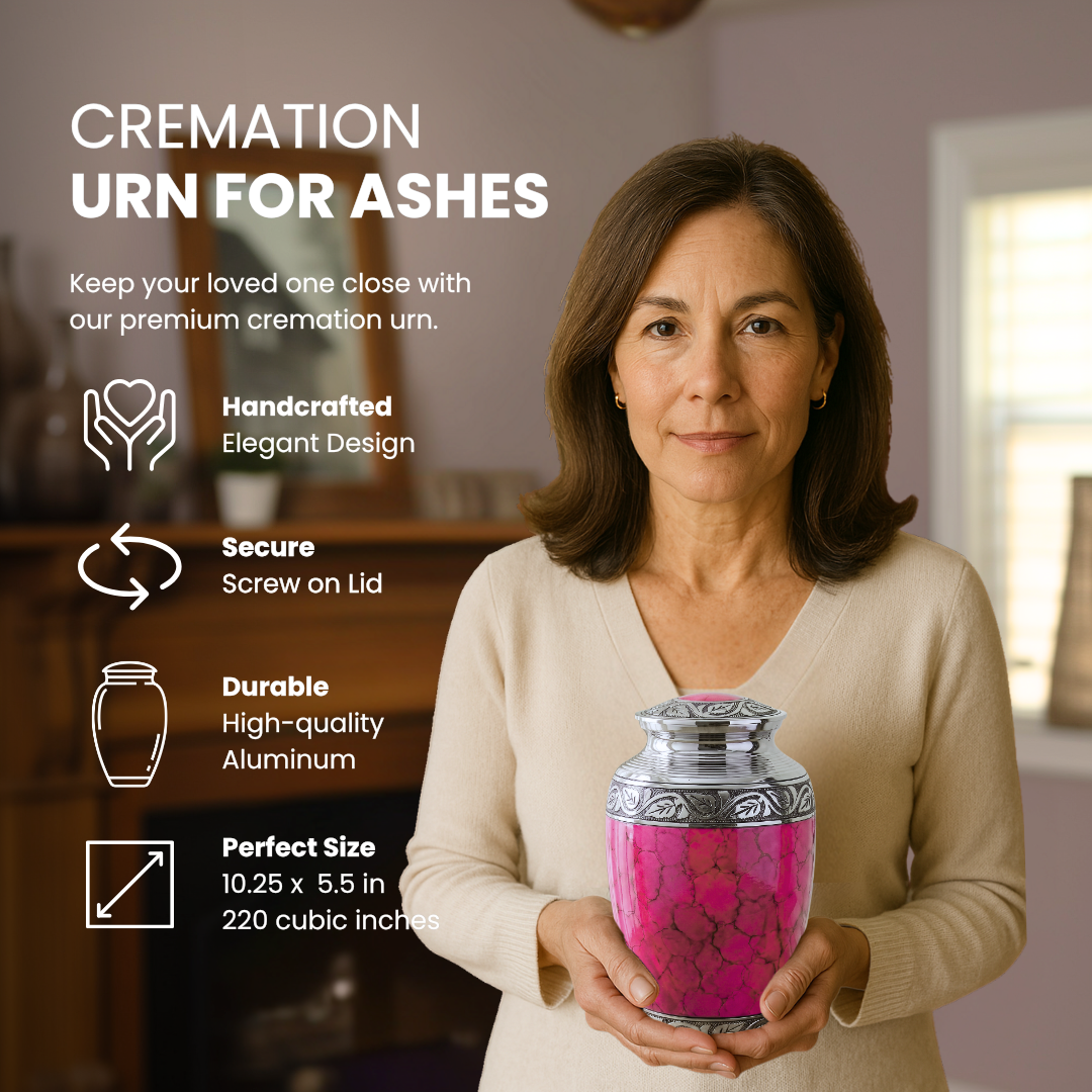 Grecian Pink - Brass Cremation Urn