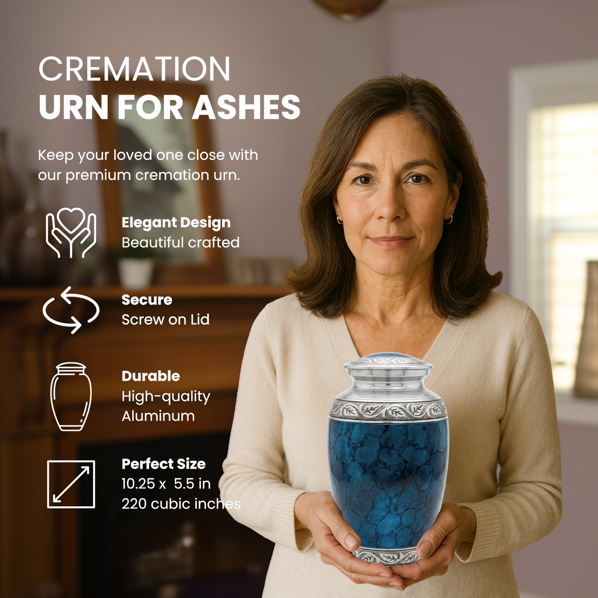 Mediterranean Mystic Blue Adult Urn