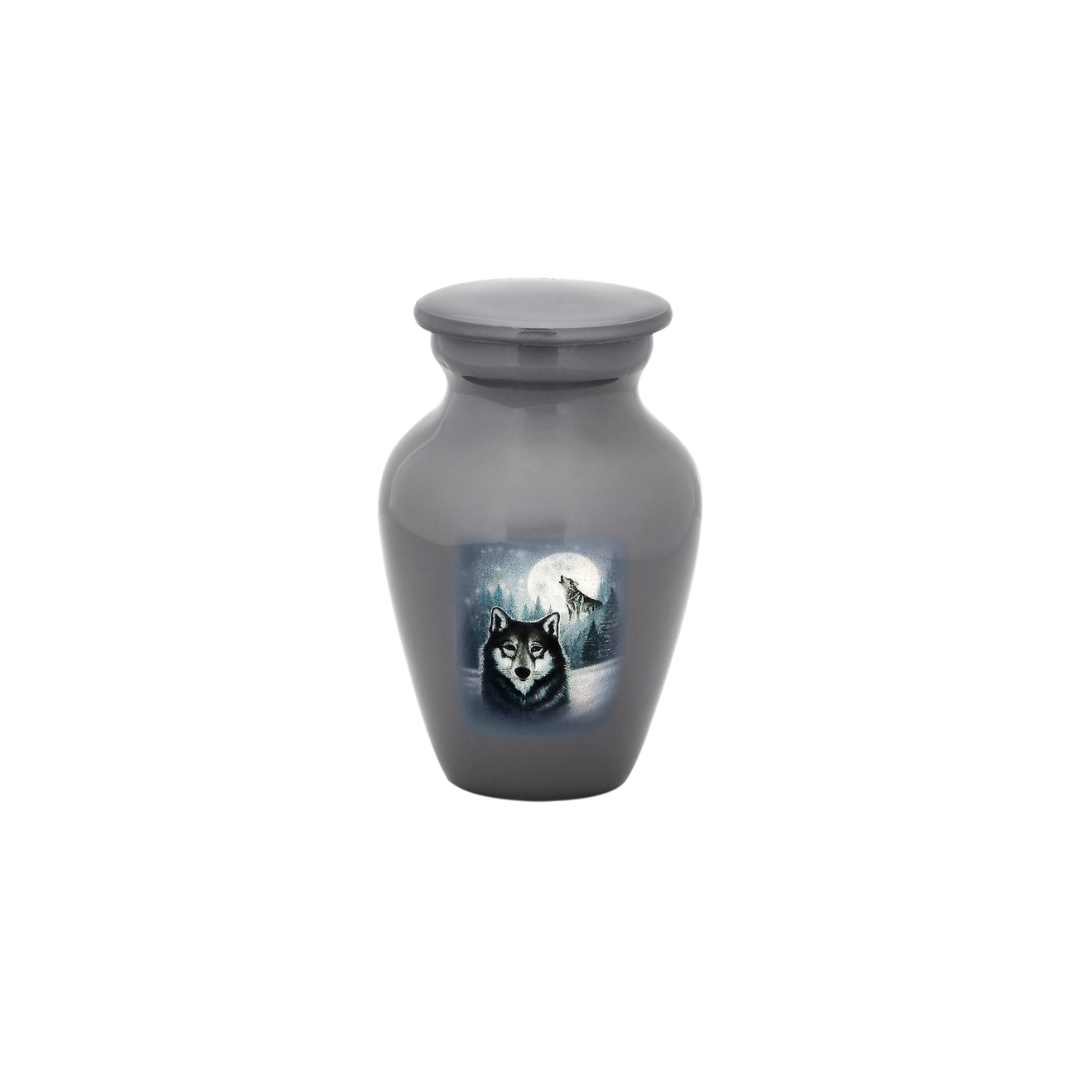 Moonlit Wolf Keepsake Mini Urn Mini Urn