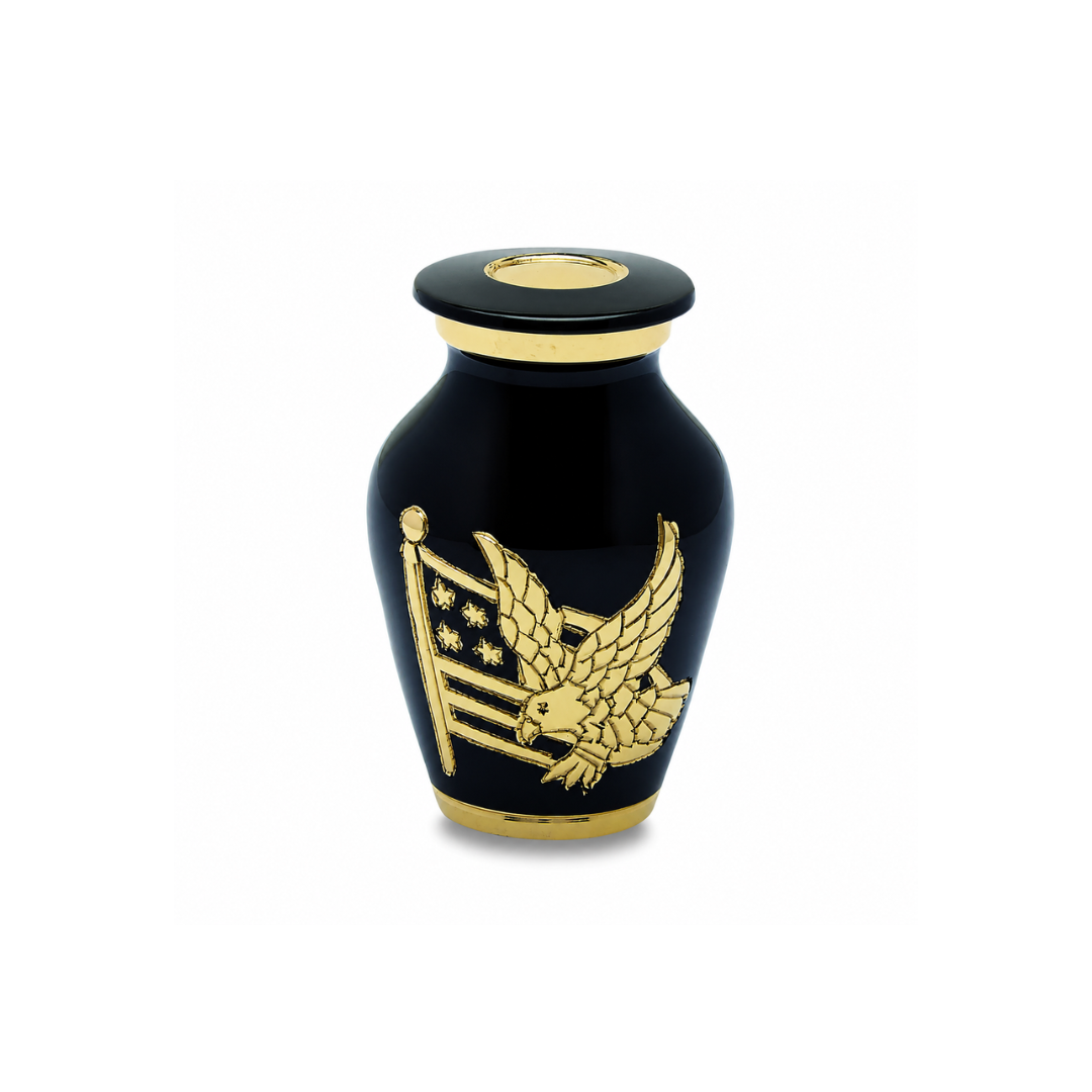American Pride - Black & Gold - Keepsake Mini Urn