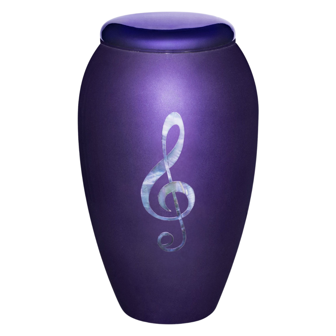 Deep Purple - Adult Cremation Urn For Ashes - Mother of Pearl