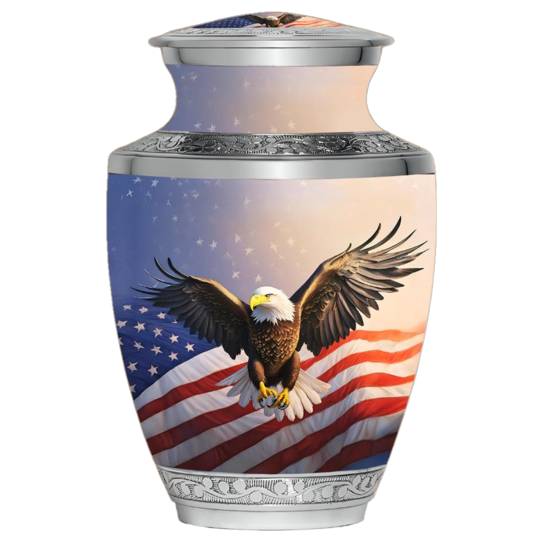 American Flag & Eagle - Adult Cremation Urn