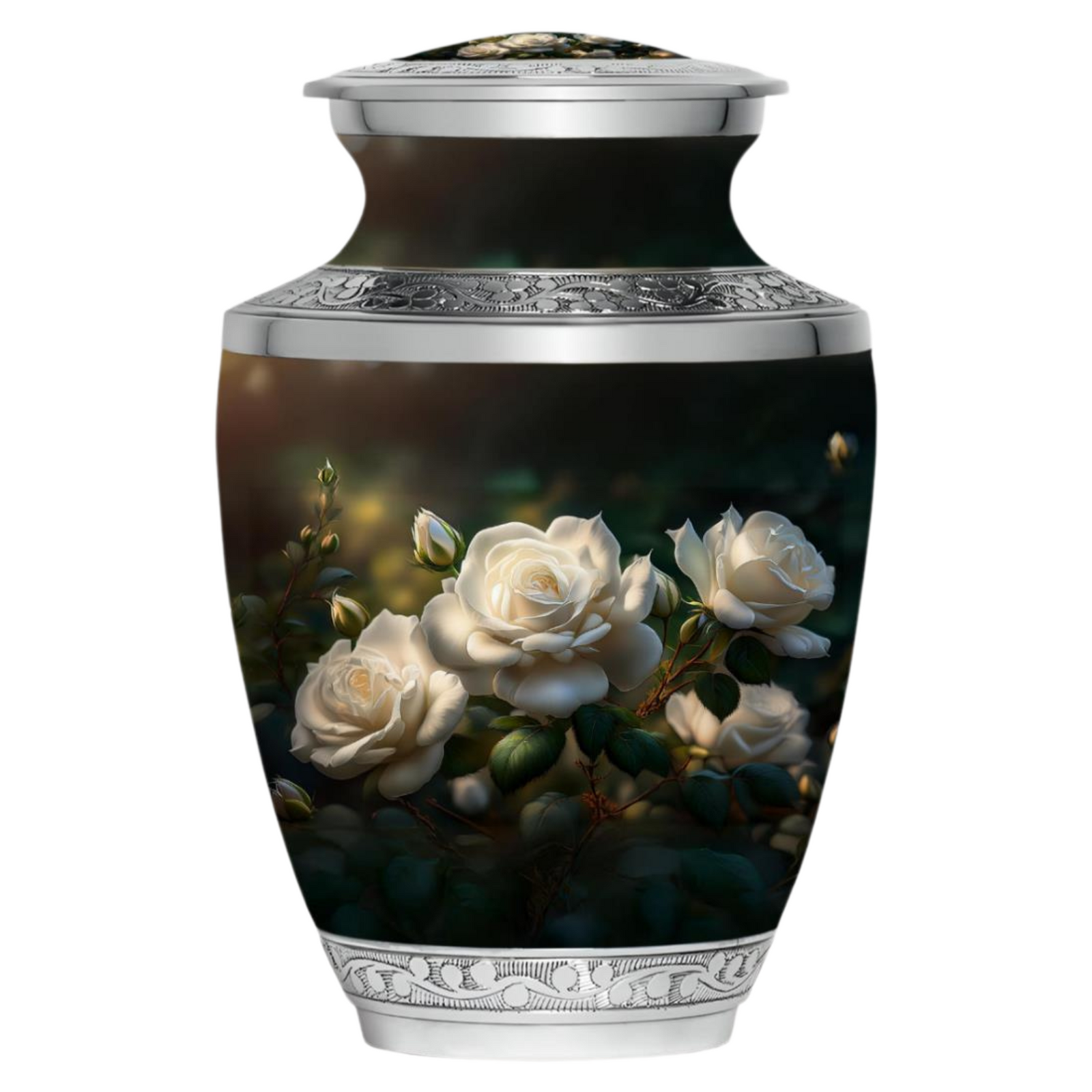 White Roses - Adult Cremation Urn