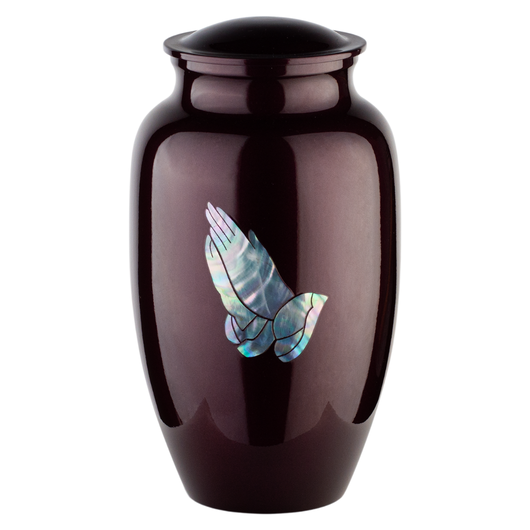 Praying Hands - Adult Cremation Urn For Ashes - Mother of Pearl