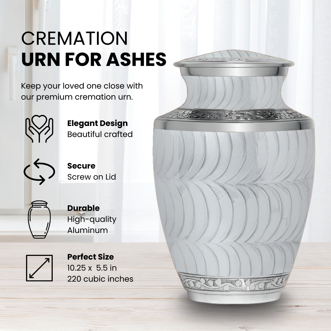 Pearl White - Adult Cremation Urn