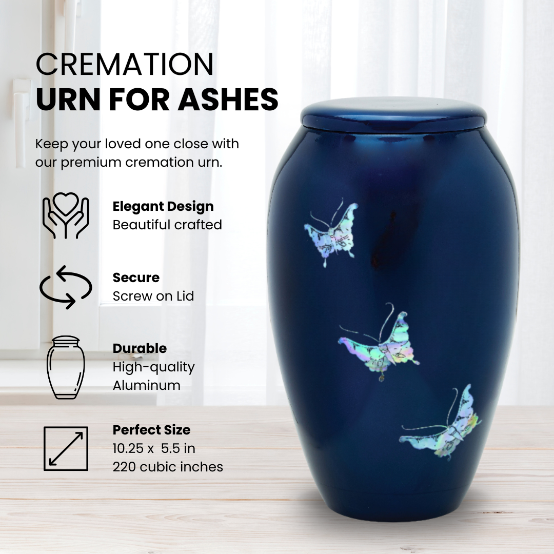 Blue Butterfly Adult Cremation Urn
