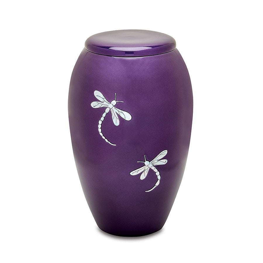 Dragonfly - Adult Cremation Urn For Ashes - Mother of Pearl