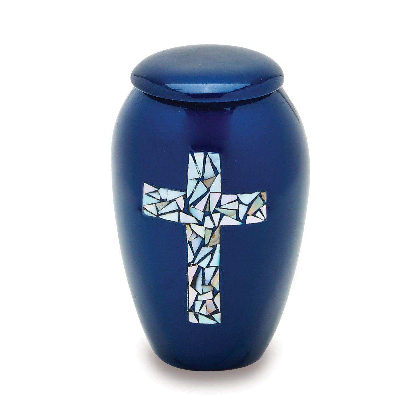 Blue Cross - Cremation Keepsake - Mother of Pearl