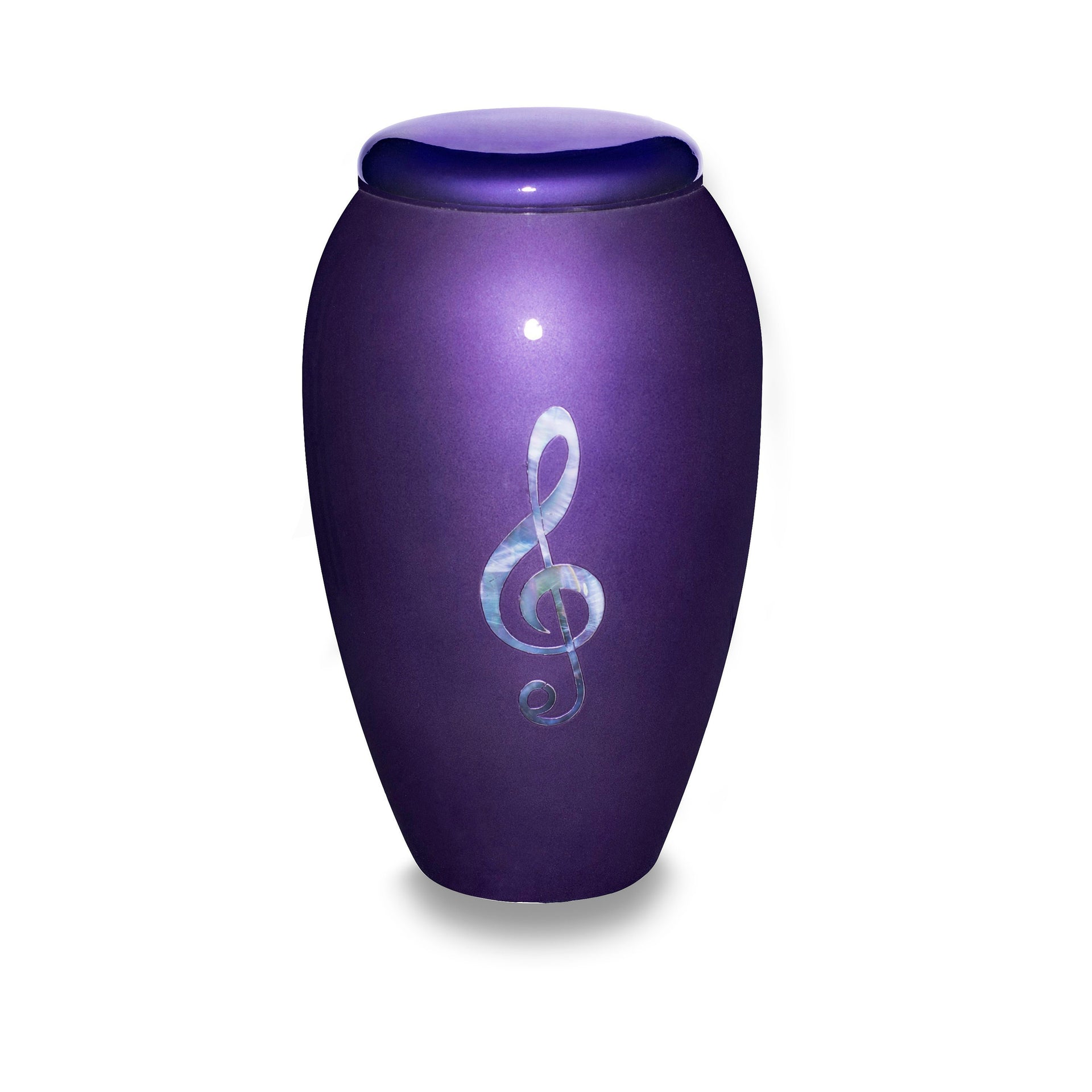 Deep Purple - Adult Cremation Urn For Ashes - Mother of Pearl