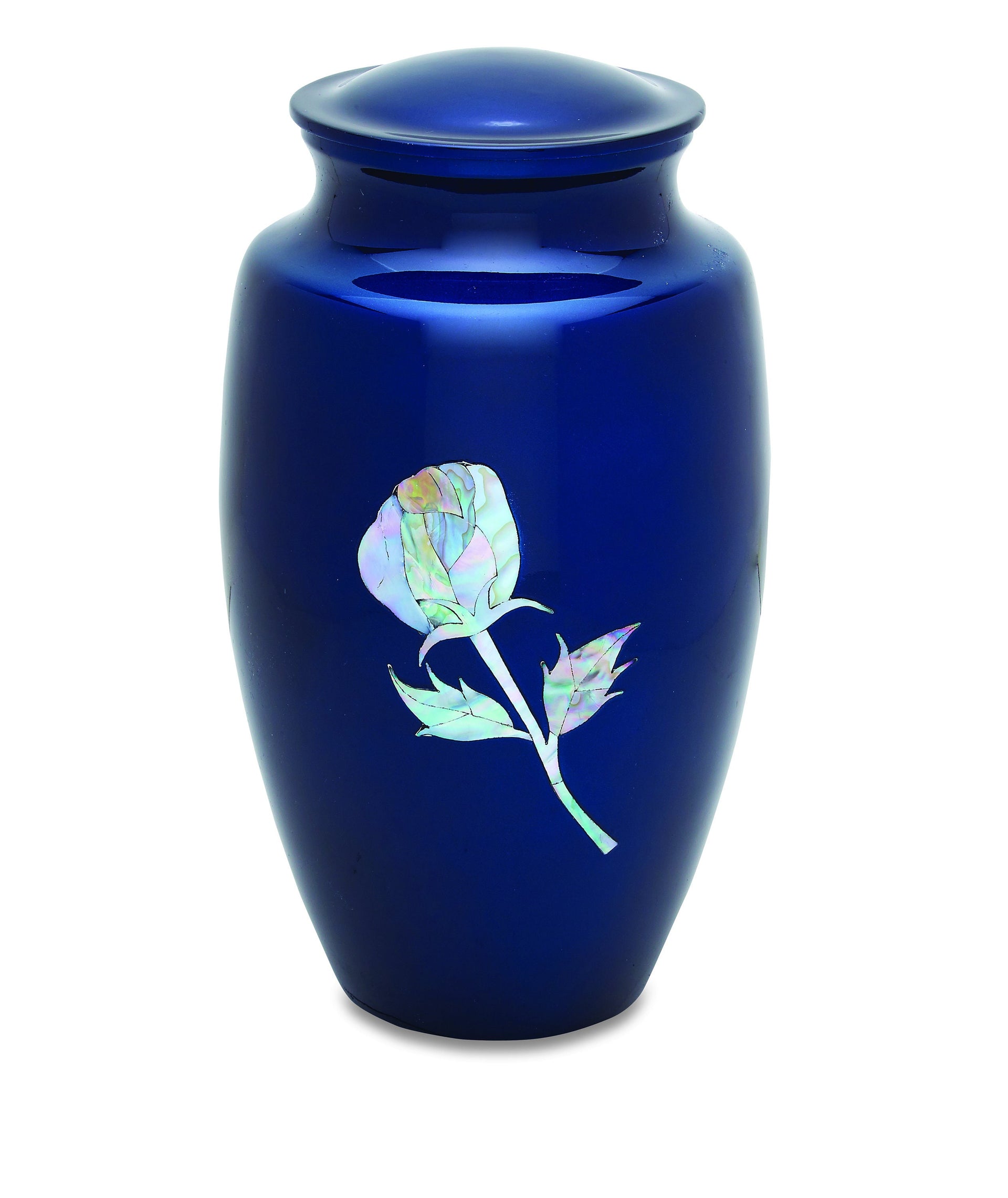 Blue Rose  - Adult Cremation Urn For Ashes - Mother of Pearl