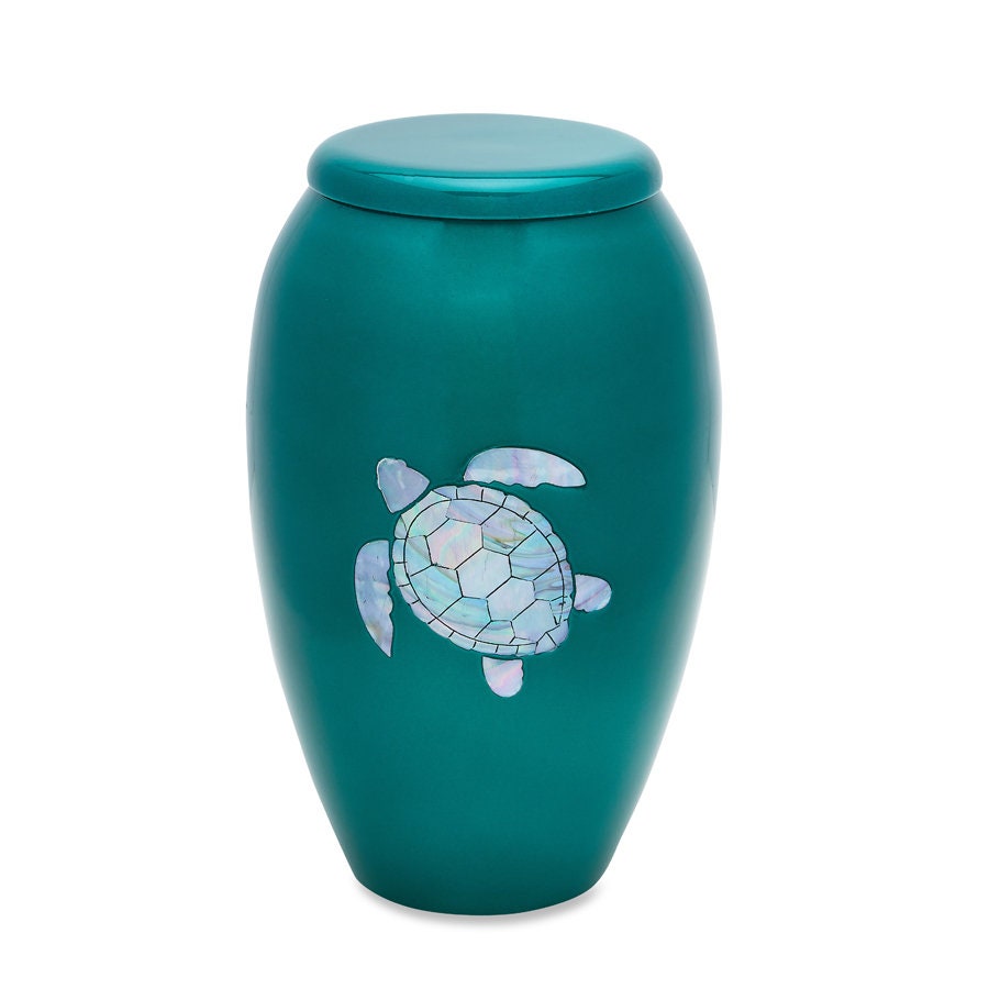 Sea Turtle - Adult Cremation Urn For Ashes - Mother of Pearl
