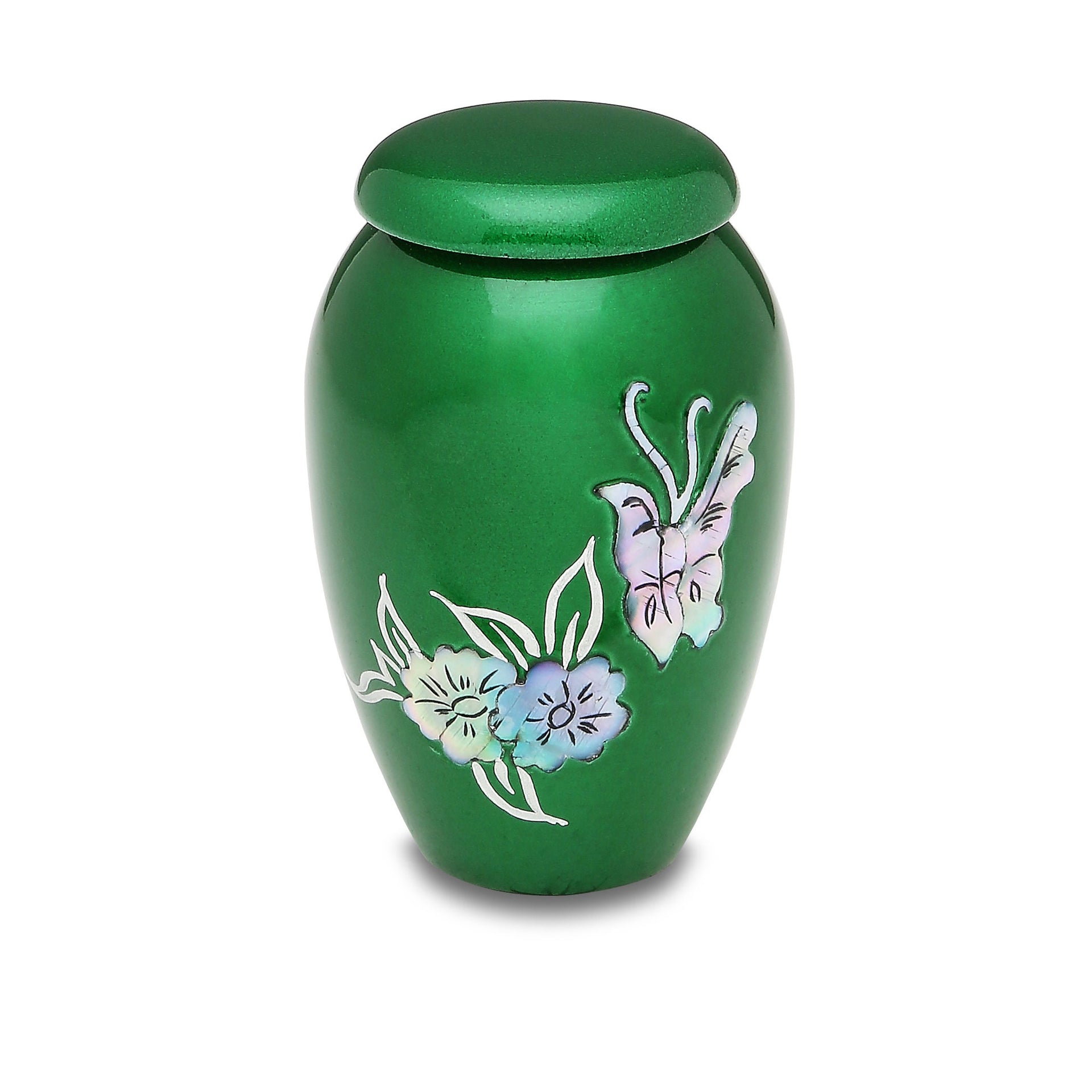 Green Butterfly - Cremation Keepsake - Mother of Pearl